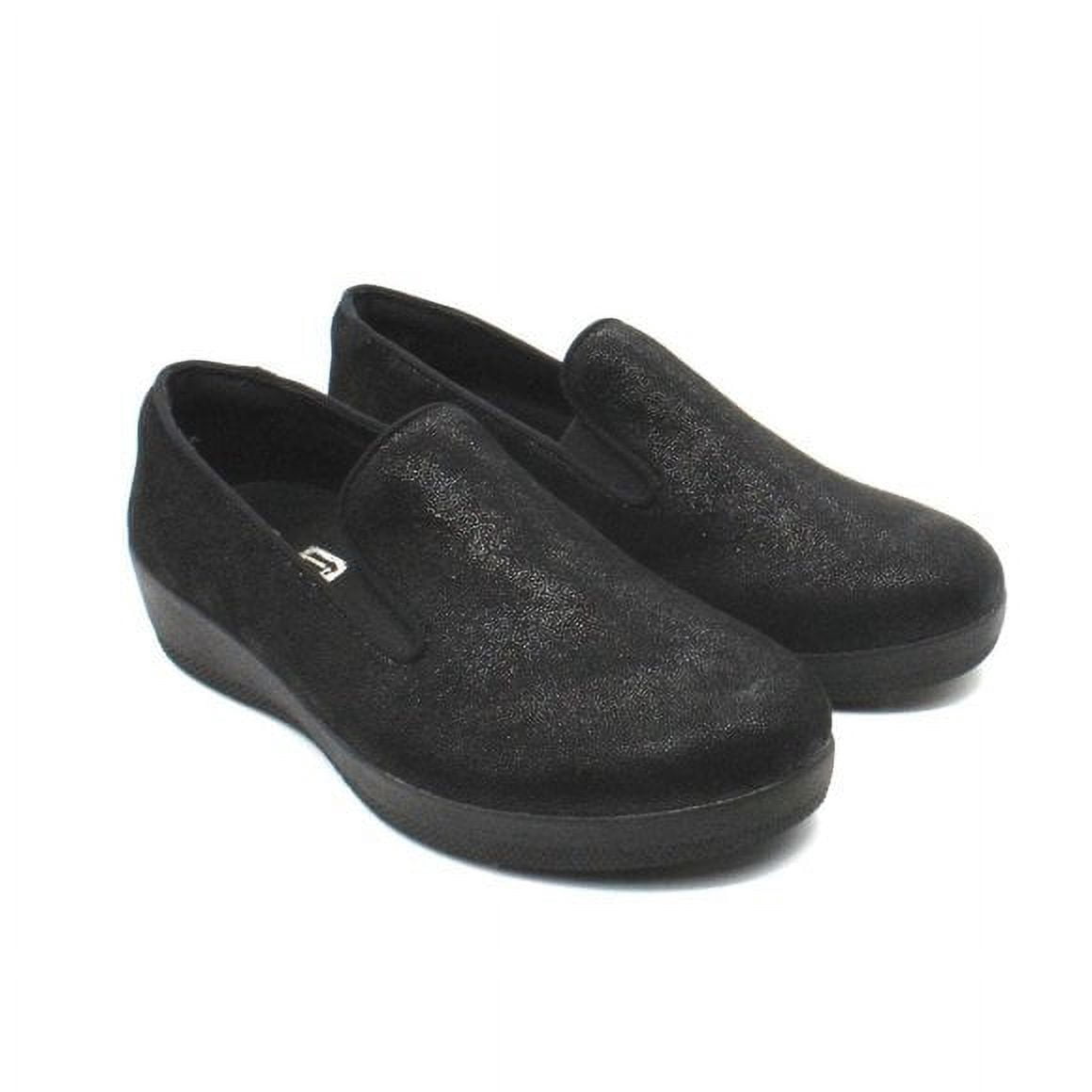 FitFlop Superskate All Black Leather Slip On Rounded Toe Flat Fashion  Loafers (All Black, 6.5) - Walmart.com