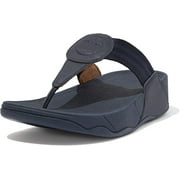 FitFlop Walkstar Midnight Navy Slip On Open Toe Stretchy Flat Slides Sandals Midnight Navy, 7