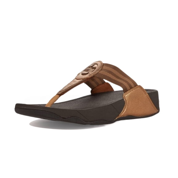 FitFlop Walkstar Women's Leather Toe Post Sandal in Bronze Size 7