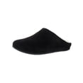 thumbnail image 1 of FitFlop Women's Chrissie Suede Shearling Mule House Slippers Black Size 7, 1 of 3