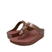 FitFlop Women's Fino Pearl Chain Toe Post Wedge Sandals EO3-955