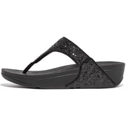 FITFLOP Womens Lulu Glitter Toe-Thongs, Color Black Glitter, Size 11 X03-339-090