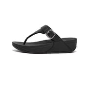 FITFLOP Womens Adjustable Leather Toe-Post Sandals, Color All Black, Size 5 ES8-090-030