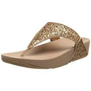 FitFlop Women's Lulu Glitter Sandals (Rose Gold, 8)