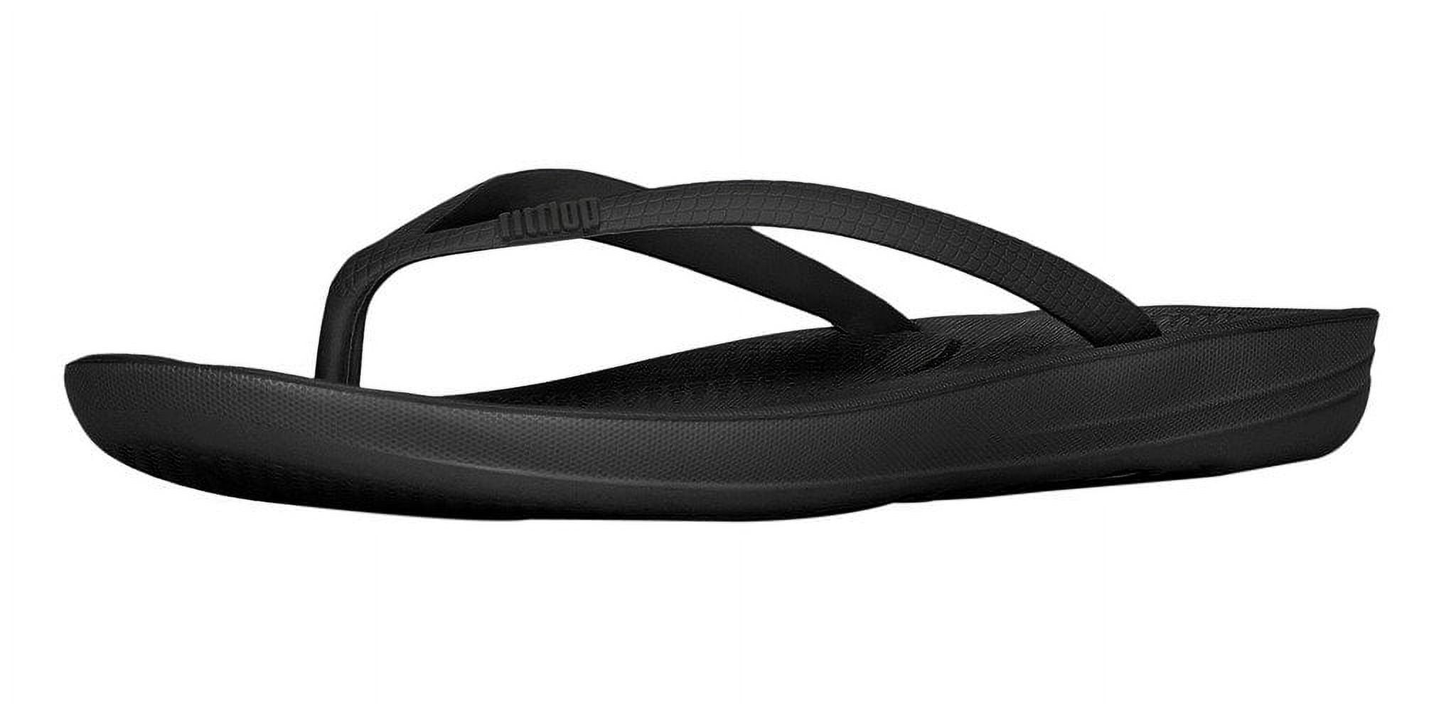 FitFlop Women's iQushion Ergonomic Toe Thong Sandals Flip Flops, Black, 8.5  - Walmart Business Supplies