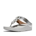 thumbnail image 1 of FitFlop Women's Fino Resin Hoop Leather Toe Post Wedge Sole Thong Sandals, 1 of 7