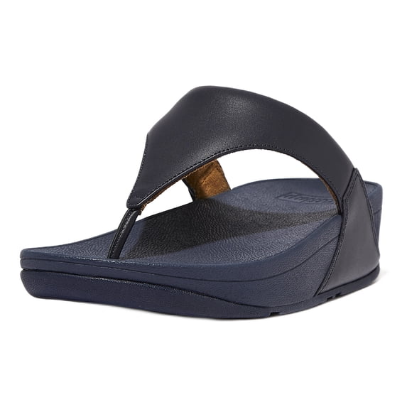 Fitflop Women's Lulu Leather Toe-Post Wedge Thong Sandals