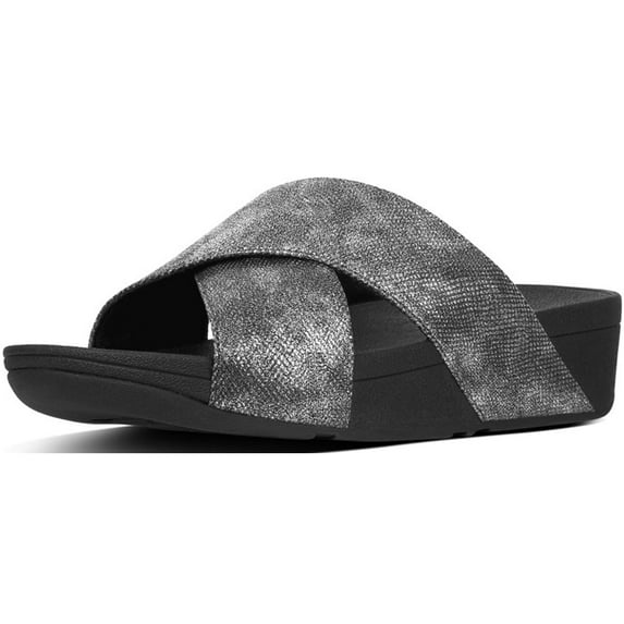 FitFlop Womens Lulu Cross Slide Shimmer