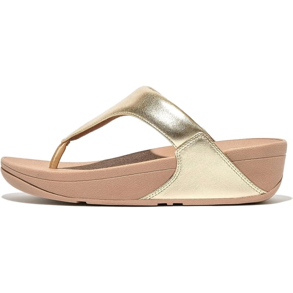 FITFLOP Women's Lulu Leather Toepost, Color: Platino, Size: 6 (I88-675-040)