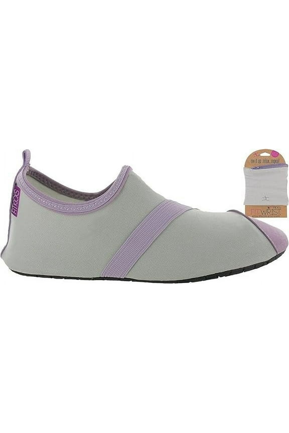 Athletic Shoes with FitWrist Wallet, Grey/Lavender, Small