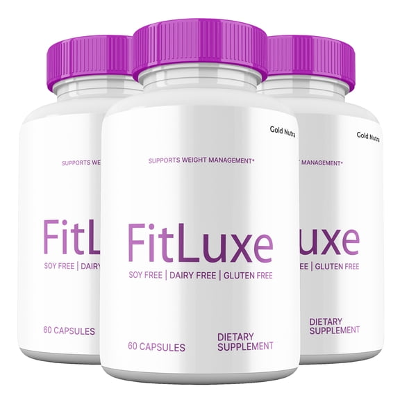 FitLuxe Capsules, Maximum Strength All Natural Formula, FitLuxe Pills Supplement, 60 Capsules per Bottle (3 Pack)