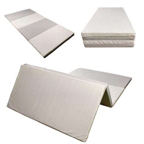 FitMats 4-Fold 4'x8'x2" Exercise Mat - Thick Comfortable Foam, Easy to Store & Carry - Ideal for Yoga, Pilates, Stretching, & Home Fitness Workouts