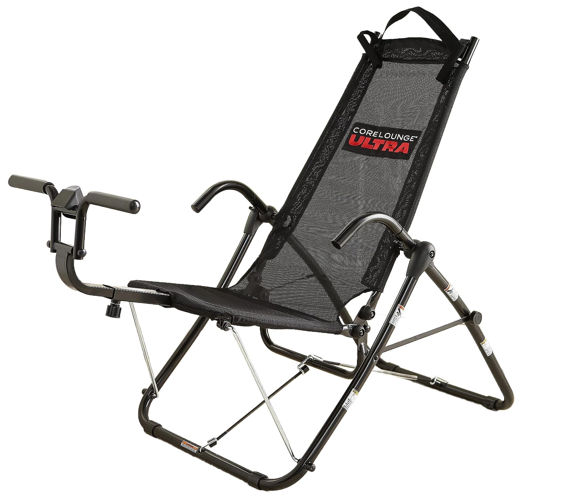 FitNation Core Lounge Ultra Workout Chair Ab Trainer Alloy Steel Black