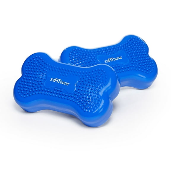 FitPAWS® K9FITbone® - Mini (Set of 2) | Dog Balance Training Platform & Exercise Equipment | Workout Tool for Strength, Core & Stability - Blue