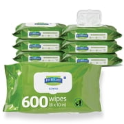 FitRight Disposable Adult Wipes for Incontinence, Personal Dry Cleansing Wipes, Aloe, Scented, 8 x 10in, 600 Count