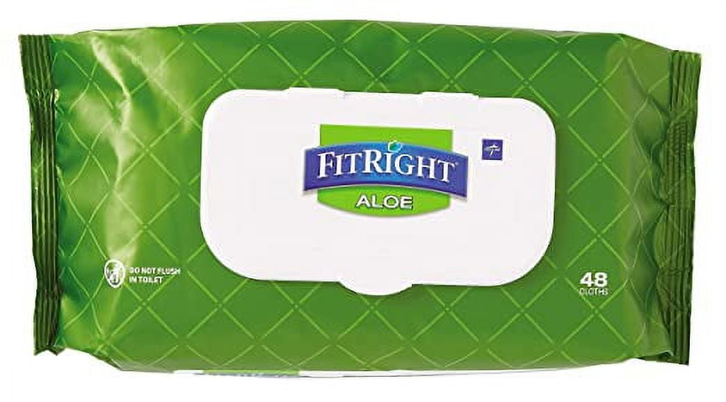 FitRight Aloe Quilted Heavyweight Personal Cleansing Cloth Wipes