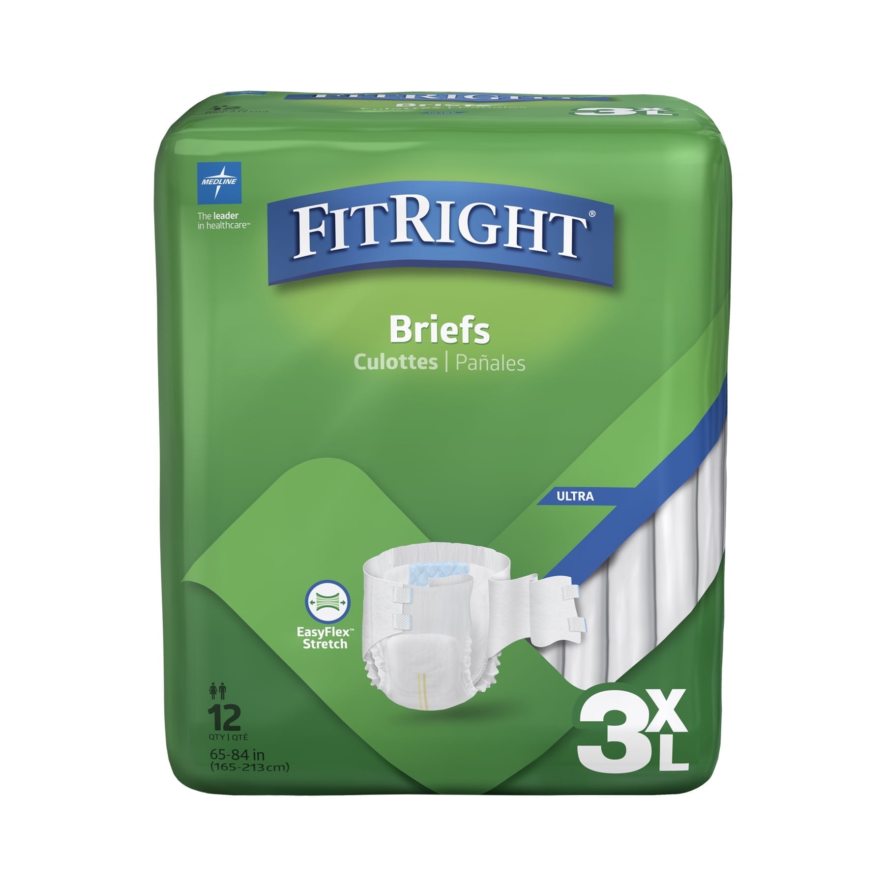 FitRight Bariatric Ultra Absorbent Adult Incontinence Briefs, 3XL, 12 Count