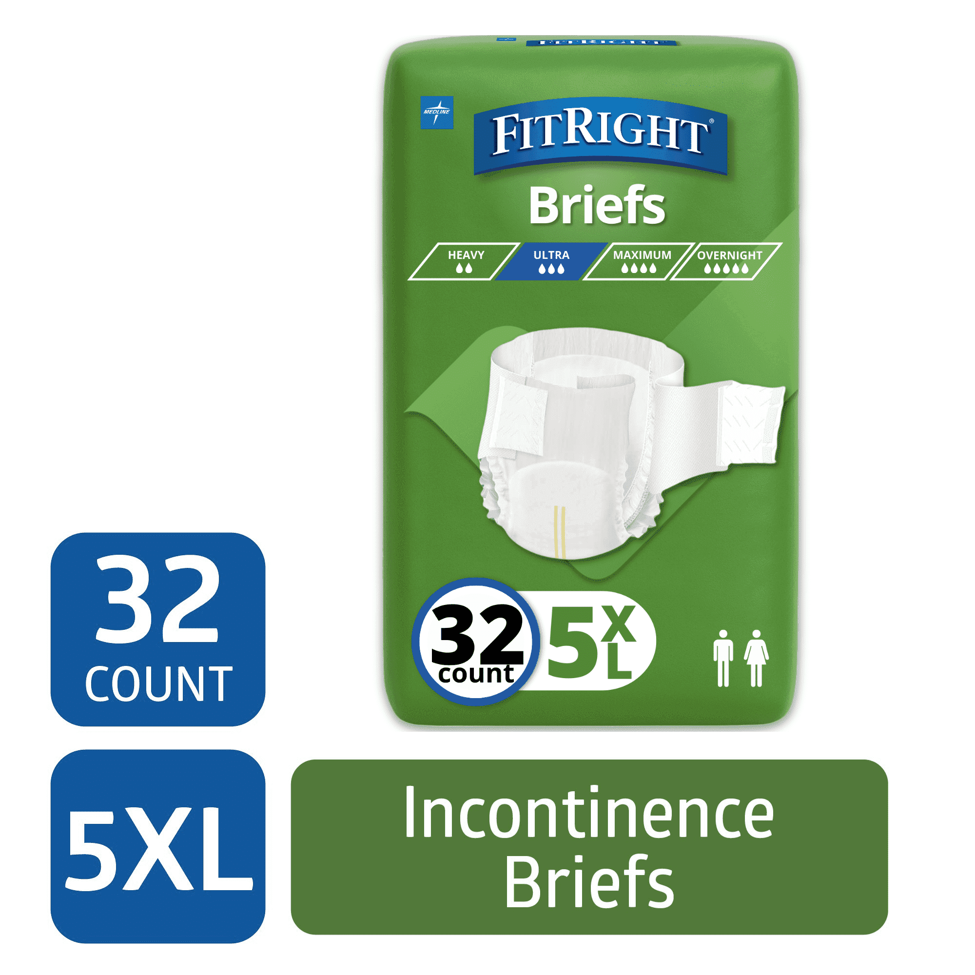 FitRight Bariatric Adult Diapers, Ultra Heavy Absorbency, 5XL