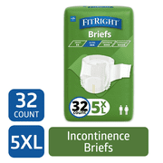 FitRight Bariatric Adult Diapers, Ultra Heavy Absorbency, 5XL Waist Size 90in-106in, 32 Count