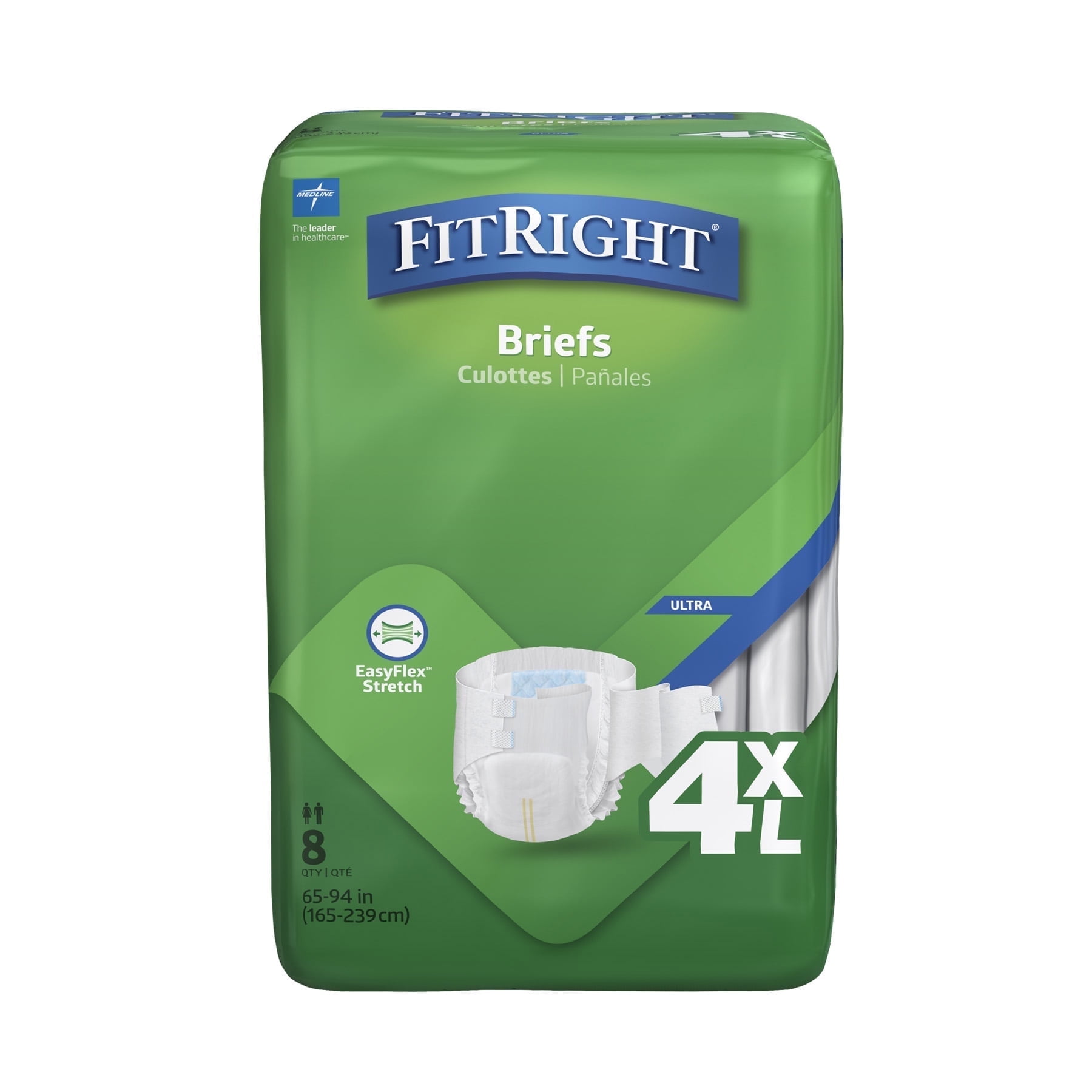 FitRight Bariatric Ultra Absorbent Incontinence Briefs, Size 4XL, 8 Count