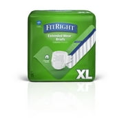 FitRight Extended Wear Briefs, Overnight Adult Diapers, X-Large, 60 Count