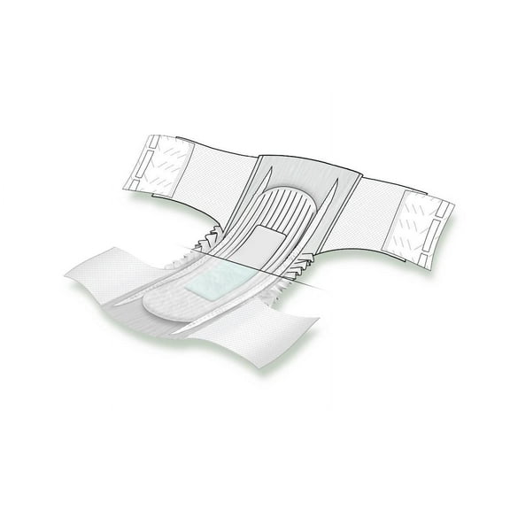 FitRight Overnight Stretch Adult Incontinence Briefs, Diapers with Tab, Super Absorbent, Size 1, 31in to 52in, 80 Count