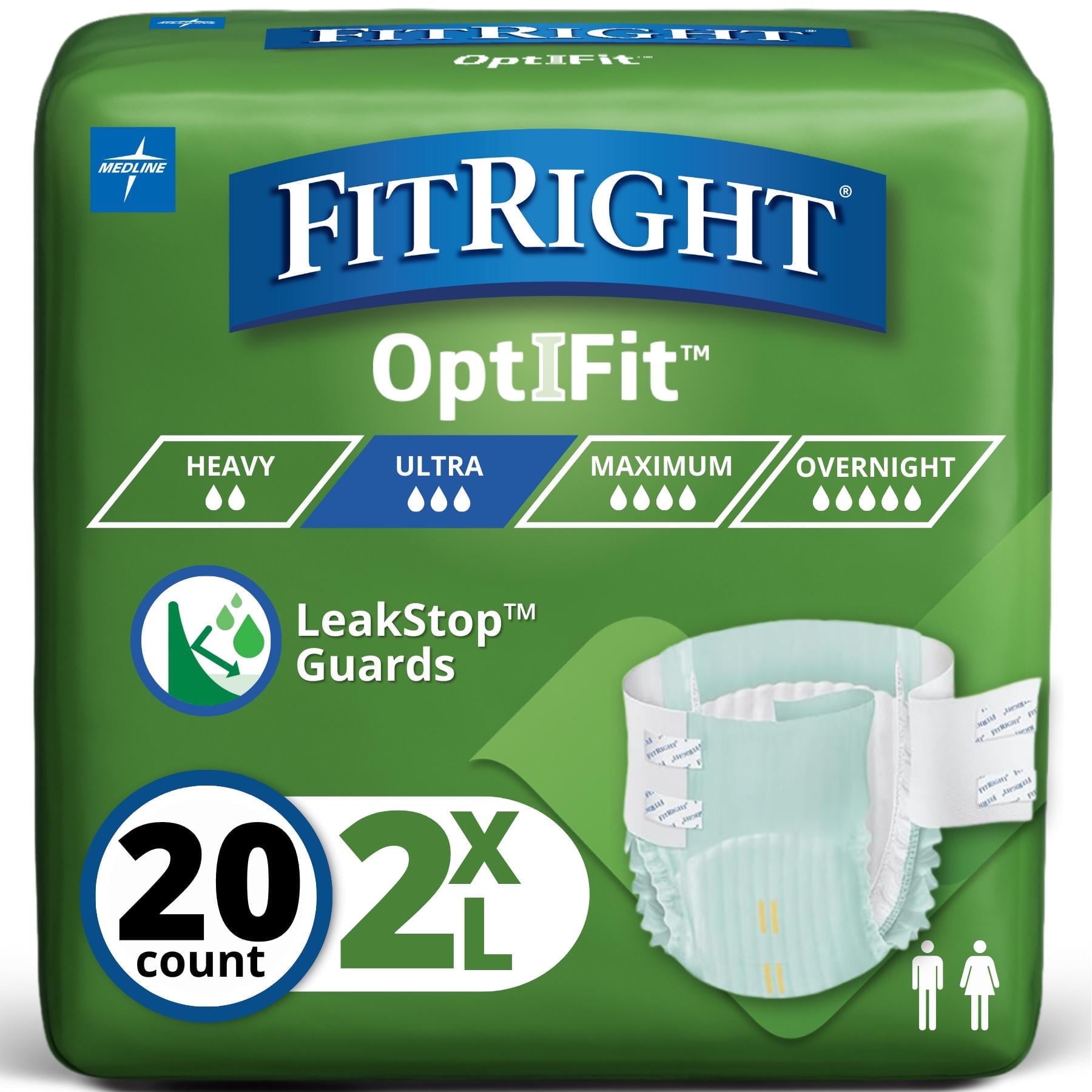 FitRight Adult Incontinence Briefs, Diapers with Tabs, Ultra