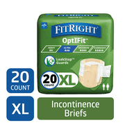 FitRight Adult Incontinence Briefs, Diapers with Tabs, Ultra Absorbent, XL, 56in 64 in, 20 Count