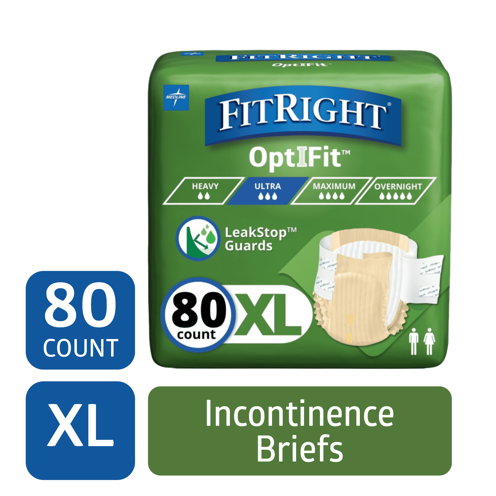 FitRight Adult Incontinence Briefs, Diapers with Tabs, Ultra