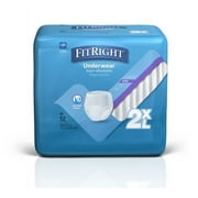 FitRight Protection Plus Adult Disposable Underwear, Super Absorbency, 2XL, 48 Count