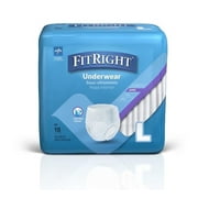 FitRight Protection Plus Adult Disposable Underwear, Super Absorbency, Large, 18 Count