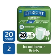 FitRight Stretch Adult Ultra Briefs, Disposable Incontinence Diapers with Tabs, Heavy Absorbency, L-2XL, 51 in to 70 in, 20 Count