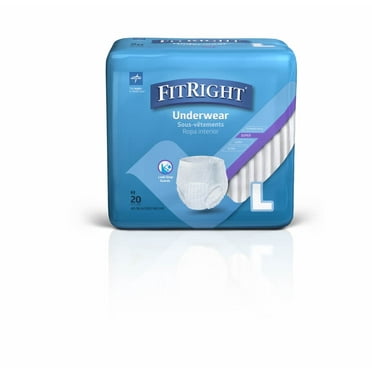 FitRight Super Adult Incontinence Underwear, Large, 80 Count, Maximum Absorbency