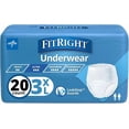 thumbnail image 1 of FitRight Bariatric Incontinence Underwear for Men and Women, Adult Diapers, Super Absorbent, 3XL, 75in to 94in, 20 Count, 1 of 6