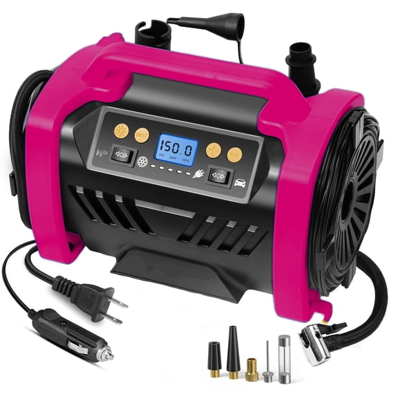 Maircle AC/DC Tire Inflator, 3 in 1 Portable Air Compressor for Car Tires with Auto Shut-off, LED Light, 150PSI Air Pump for Cars, Balls, Motorcycles