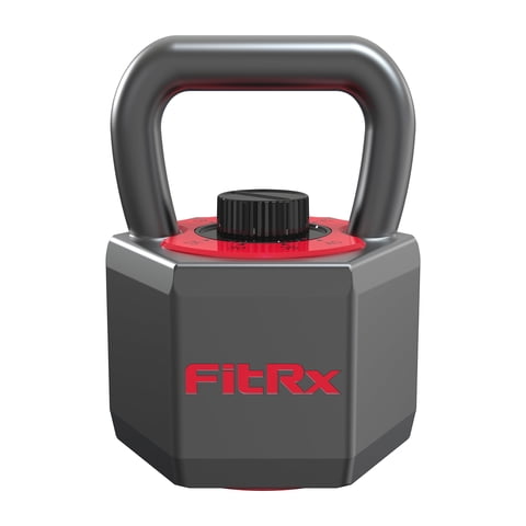 FitRx SmartStack Wide Handle Adjustable Kettlebell for Home Gym Workouts, 25-40 lbs, Black