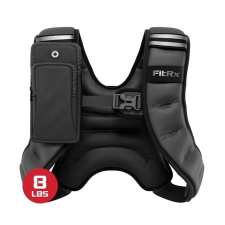FitRx Weighted Vest Neoprene Coated Weighted Vest for Women and Men with Hook and Loop Strap, 8 lbs