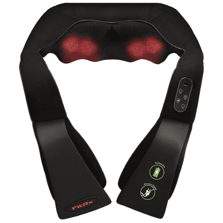 FitRx Cordless Shiatsu 3D Massager, USB-Rechargeable Shoulder