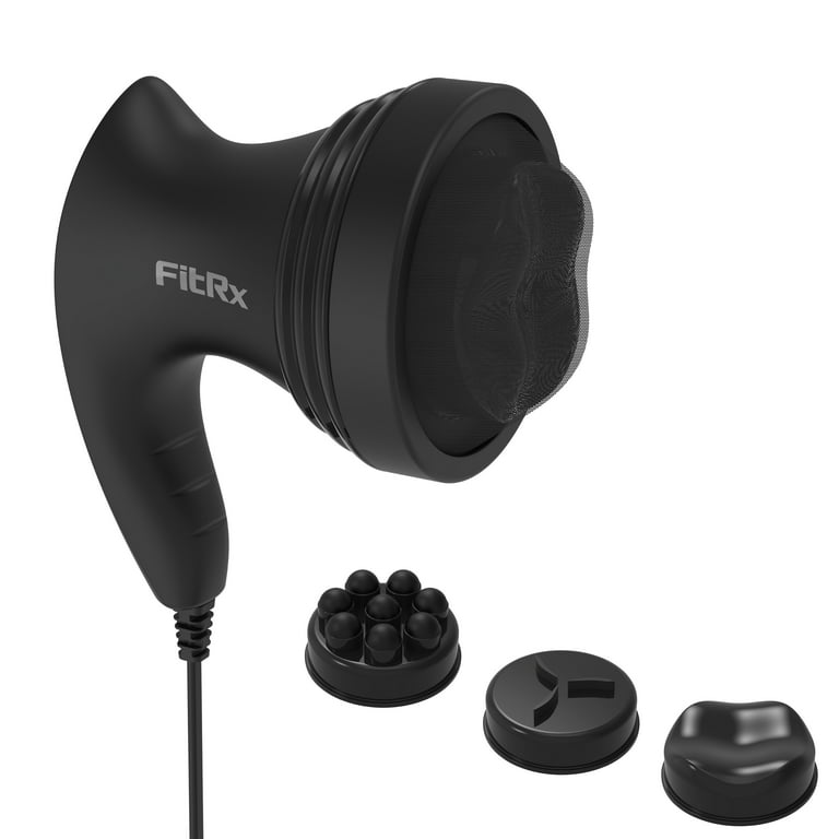 FitRx Neck and Back Massager, Handheld Percussion Massage Gun with Multiple  Speeds and Attachments 