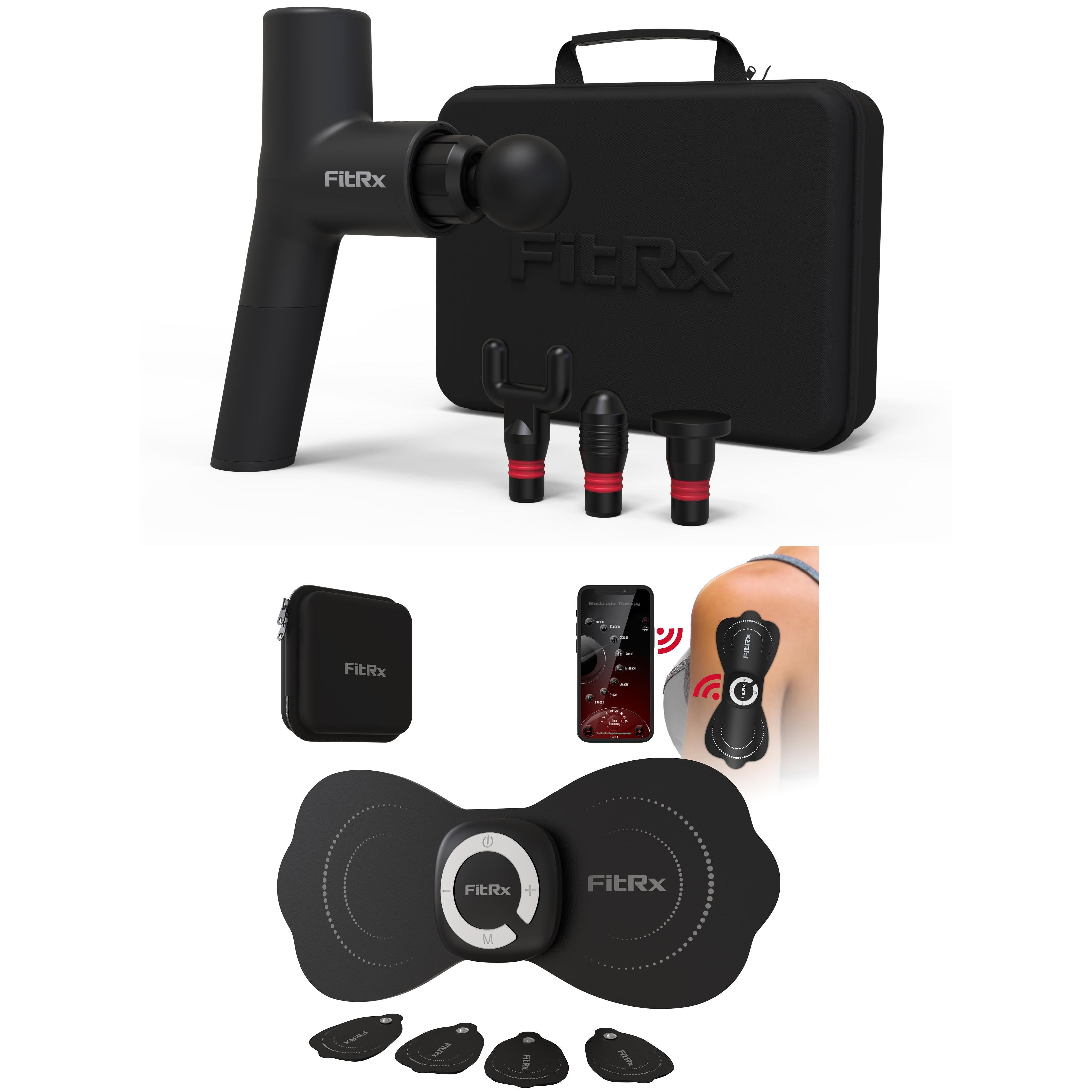 FitRx Muscle Massage Gun Handheld Deep Tissue Percussion Massager for