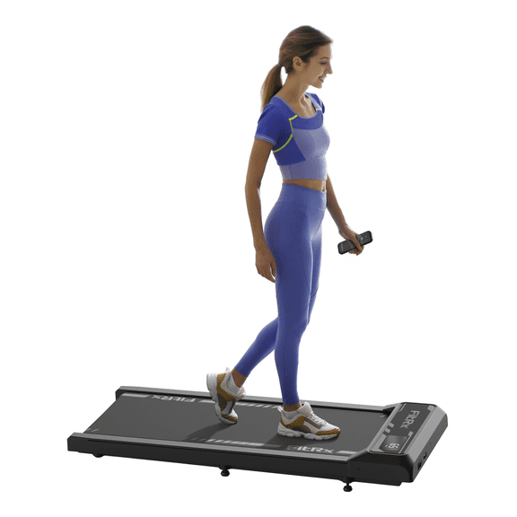 FitRx Pacer Walking Pad, 265lbs Capacity Incline Under Desk Walking Pad with Bluetooth Connectivity and Remote Control for Home and Office