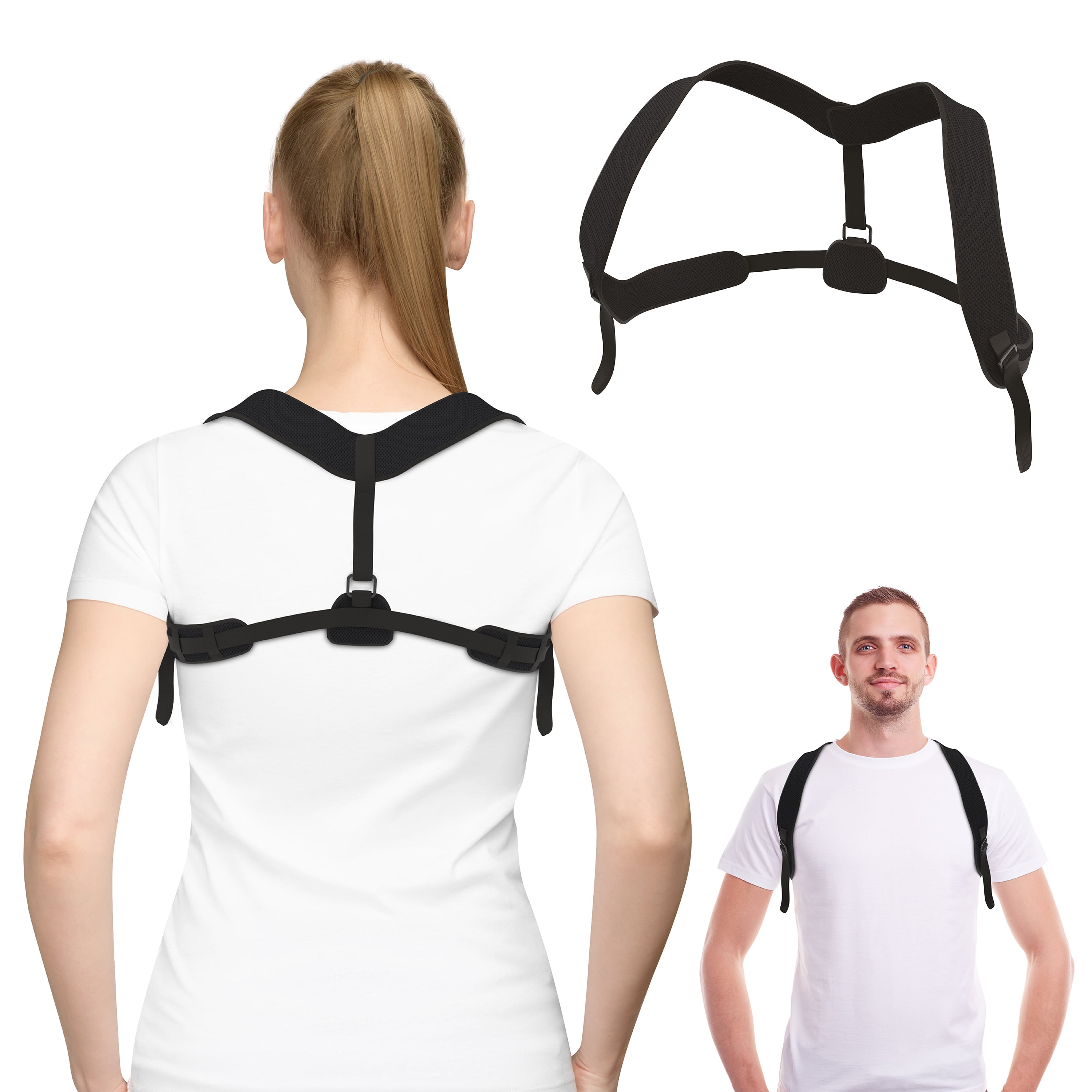 FitRx Posture Corrector Back Brace, Flexible Back Support Straightener with  Adjustable Padded Straps