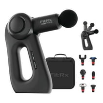 FitRx Pro Neck and Back Massager, Handheld Percussion Massage Gun with Multiple Angles, Speeds and Attachments