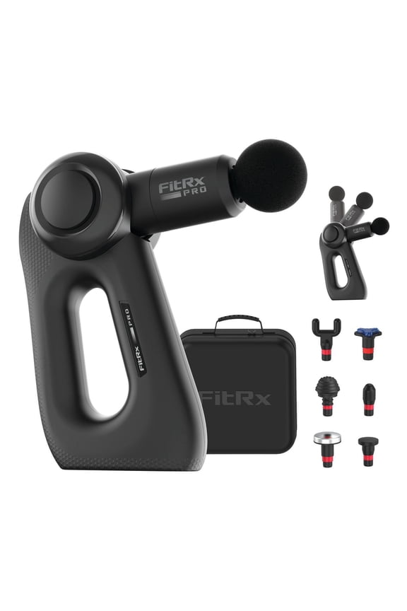 Pro Neck and Back Massager, Handheld Percussion Massage Gun with Multiple Angles, Speeds and Attachments