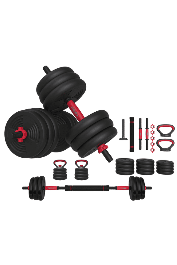 SmartBell Gym, 60 lbs. 4-in-1 Adjustable Interchangeable Dumbbell, Barbell, and Kettlebell Weight Set, Black