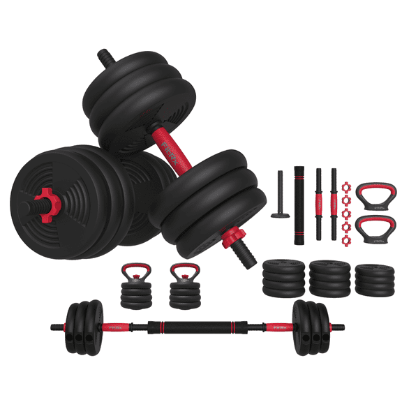 FitRx SmartBell Gym, 60 lbs. 4-in-1 Adjustable Interchangeable Dumbbell, Barbell, and Kettlebell Weight Set, Black