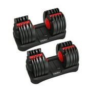 (2 pack) FitRx SmartBell, Quick-Select Adjustable Dumbbell, 5-52.5 lbs. Weight, Black, Single