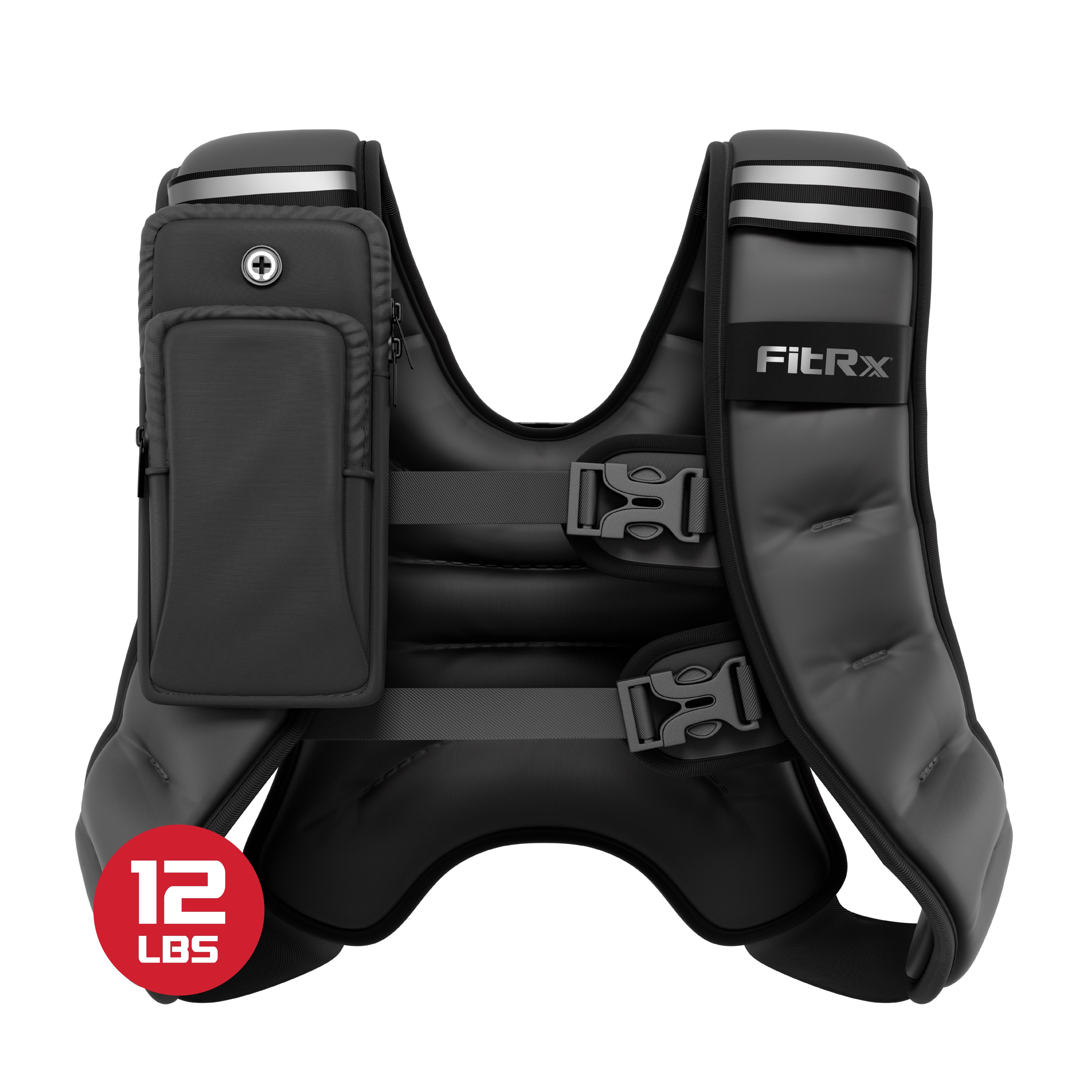 FitRx Weighted Vest Neoprene Coated Weighted Vest for Women and Men with Hook and Loop Strap, 12 lbs