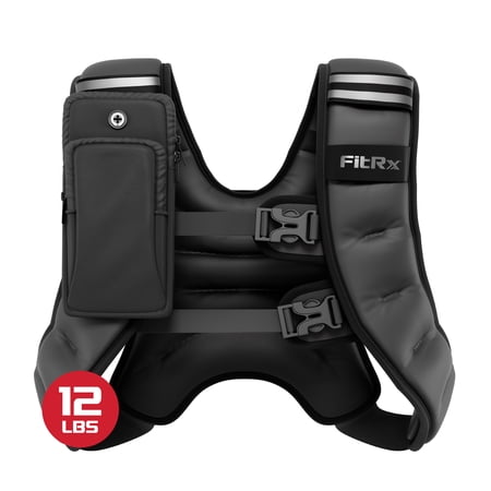 FitRx Weighted Vest Neoprene Coated Weighted Vest for Women and Men with Hook and Loop Strap, 12 lbs