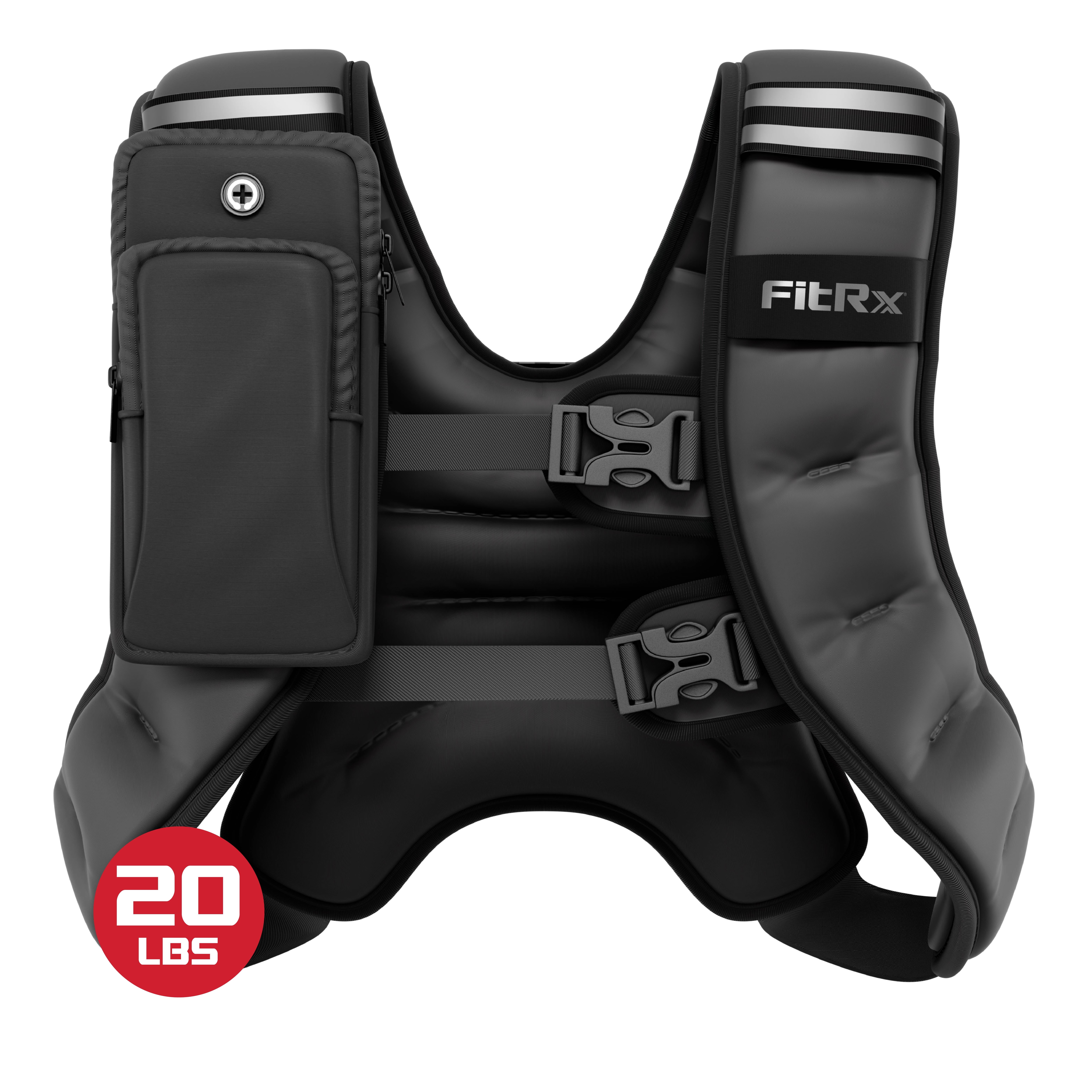 FitRx Weighted Vest Neoprene Coated Weighted Vest for Women and Men with Hook and Loop Strap, 20 lbs